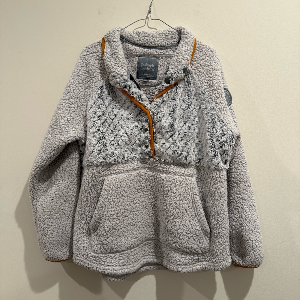Simply Southern Gray Sherpa Hoodie